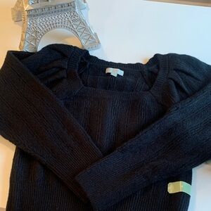 Ryegrass Chic Black Women's Square Neck Sweater